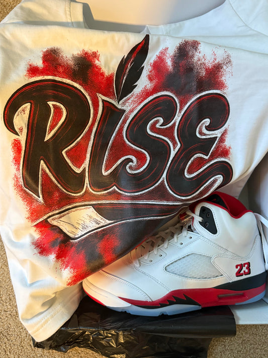 Rise Red Black White T-Shirt